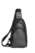 Braided Weave Vegan Sling Crossbody Stadium Bag